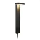 Nordlux Solar Lampadaire extérieur Rica Carré Acier Inoxydable Noir 4.5W 380lm - 830 Blanc Chaud |Détecteur de Mouvement et de Lumière